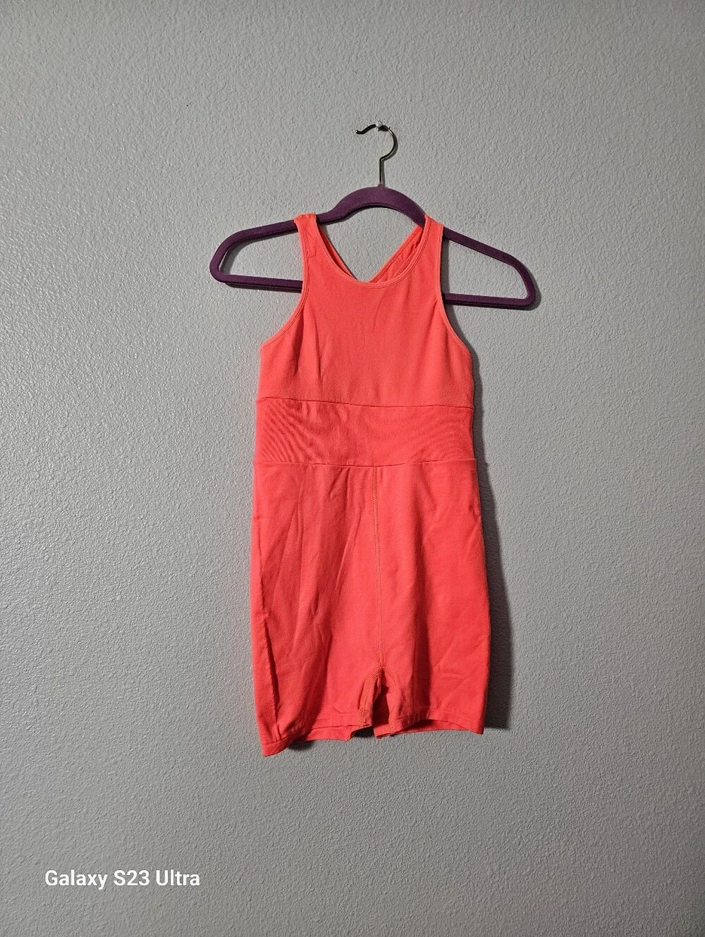 Free People Neon Coral Sleeveless Romper Sz M